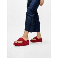 Fitflop Platfforms Wedge Toe-Post Sandals - Burnt Berry