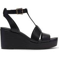 Clarks Sabina Hope Wide Fit Sandals - Black Leather