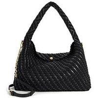 Dune London Deliberate L Woven Shoulder Bag - Black