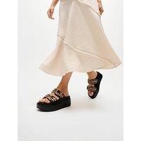 Fitflop Gen-Ff Max Buckle Stripe Webbing Two-Bar Slides - Black