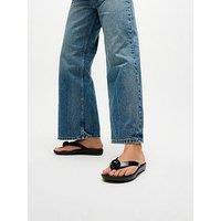 Fitflop Iqushion Glossy Button Flip-Flops - Black
