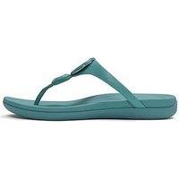 Fitflop Solay Glossy Disc Toe-Post Sandals - Teal