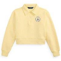 Polo Ralph Lauren Girls Half Zip Sweatshirt - Light Yellow