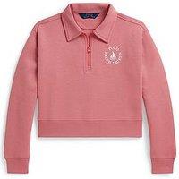 Polo Ralph Lauren Girls Half Zip Sweatshirt - Pink