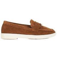 Dune London Grinning Suede Slip On Loafers - Dark Tan
