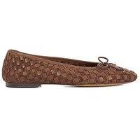 Dune London Heat Woven Leather Ballerina - Brown