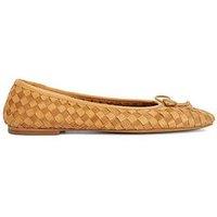 Dune London Heat Woven Leather Ballerina - Tan