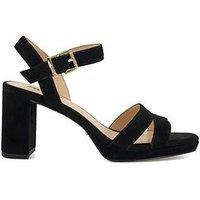 Dune London Manifesting Suede Block Heel Sandals - Black
