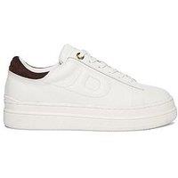 Dune London Eden Leather Flatform Trainers - White