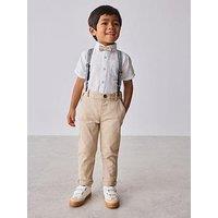 Ted Baker Younger Boys Trouser Brace Set - White/Stone