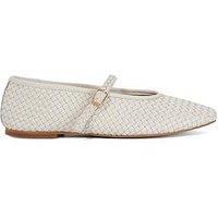 Dune London Headliner Woven Leather Ballerina - Ecru