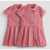 The Very Collection 2 Pack Girls Gingham School Dresses - Red