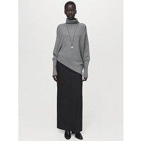 Mango Sweater With Asymmetrical Roll Neck - Grey