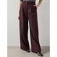 Mango Wide Leg Suit Trousers - Red Wine