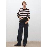 Mango Long Sleeve Striped Jumper - Pink