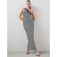 The Very Collection Crochet Floral One Should Stripe Maxi Dress - Black