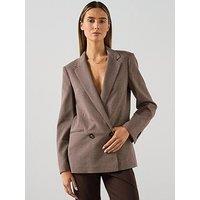 Mango Houndstooth Blazer - Red