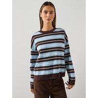 Mango Oversized Striped Jumper - Brown