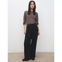 Mango Knit Striped Sweater - Brown