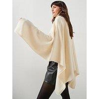 Mango Knitted Turtleneck Cape - Beige