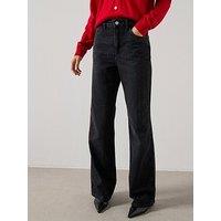 Mango Danila High Waist Wide Leg Jeans - Black