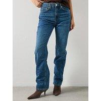 Mango Matilda High-Rise Straight Jeans - Dark Denim