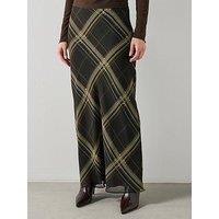 Mango Checked Long Skirt - Black