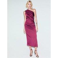 Mango Asymmetrical Satin Dress - Pink