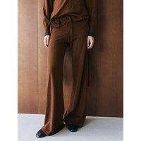 Mango Straight-Fit Trousers With Elastic Waist - Brown