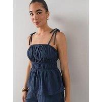 The Very Collection Shirred Cami Top Co-Ord - Blue