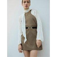 Mango Houndstooth Mini Dress - Brown