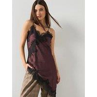 Mango Lace Top -Burgundy