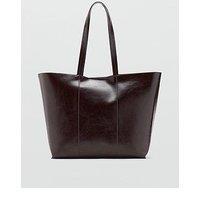 Mango Large Shopper Bag - Brown