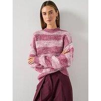 Mango Overside Striped Jumper - Pink