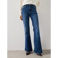 Mango Violet Flared High Rise Jeans - Blue