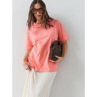 The Very Collection Crew Neck Oversized T-Shirt - Coral