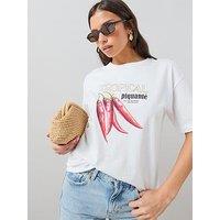 The Very Collection Chilli Oversized Graphic T-Shirt - White