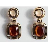 Mango Combined Resin Hanging Earrings - Gold