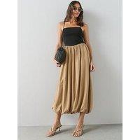 The Very Collection Puff Ball Woven Mix Dress - Black
