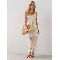 The Very Collection Textured Lace Strappy Maxi Dress - Cream
