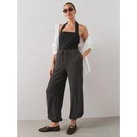 The Very Collection Textured Balloon Leg Trousers - Grey