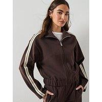 Mango Contrast Striped Sweatshirt - Brown