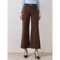 Mango Catherin Culotte High-Rise Jeans - Brown