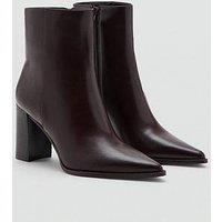 Mango Ankle Boots With Block Heel - Brown