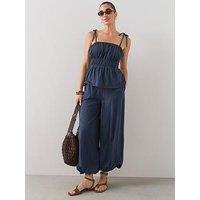 The Very Collection Balloon Leg Trousers Co-Ord - Blue
