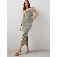 The Very Collection Textured Stripe Maxi Dress - Green