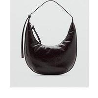 Mango Medium Oval Shoulder Bag- Brown