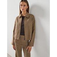 Mango Houndstooth Jacket - Brown