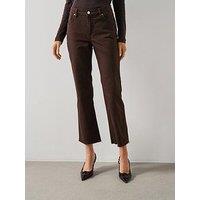 Mango Sienna Flared Cropped Jeans - Brown