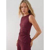 The Very Collection Shoulder Trim Textured Top - Maroon